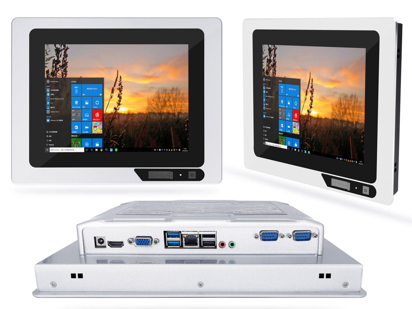 10.4-inch embedded industrial computer all-in-one computer front USB expansion port