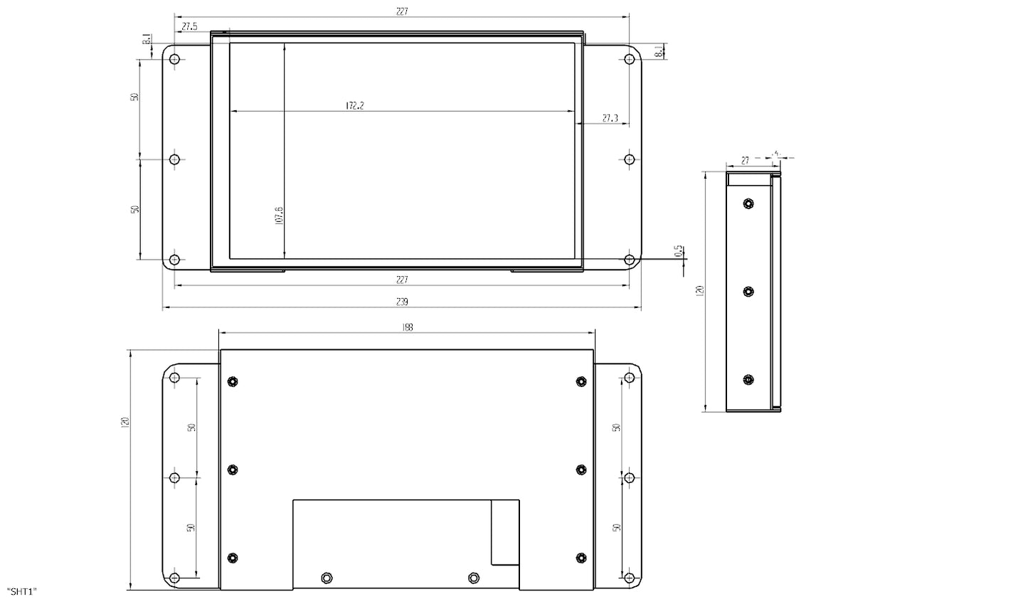 8-inch 800*1280 pure flat panel Embedded capacitive touch display/monitor